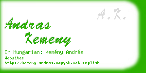 andras kemeny business card